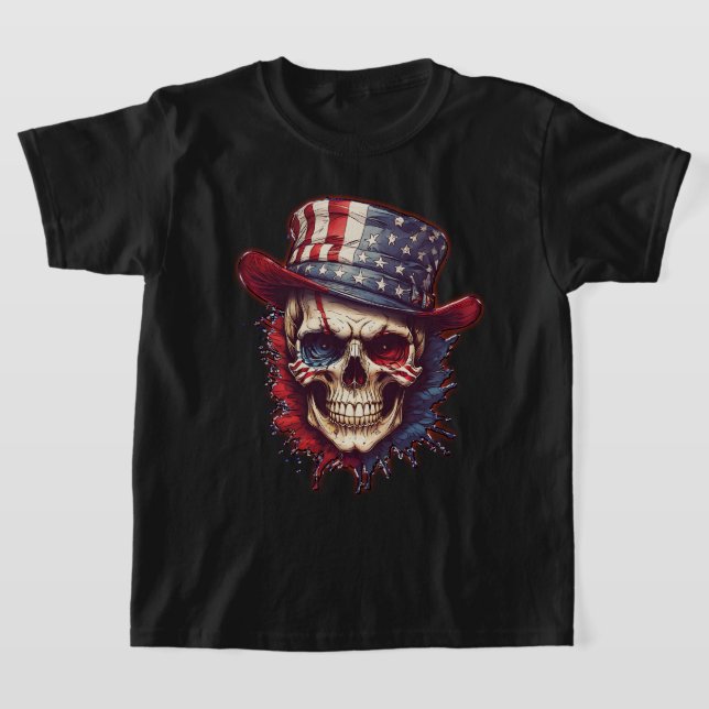 Skull and Flag 7 T-Shirt (Laydown)