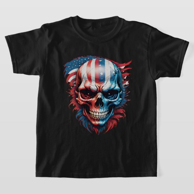 Skull and Flag 9 T-Shirt (Laydown)