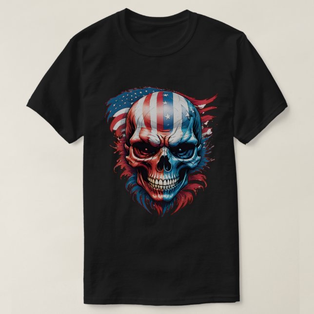 Skull and flag no 1 T-Shirt (Design Front)