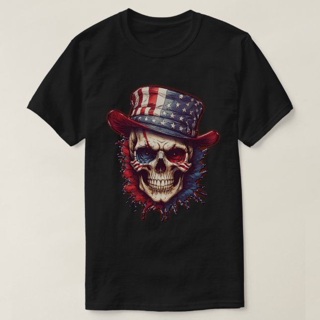 Skull and flag no 4 T-Shirt (Design Front)