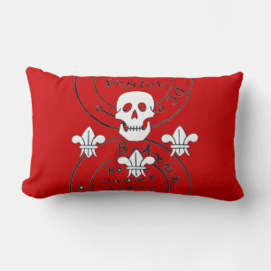 SKULL AND FLEUR DE LISE / PIRATES TREASURE MAPS, LUMBAR PILLOW