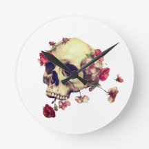 Skull and flowers