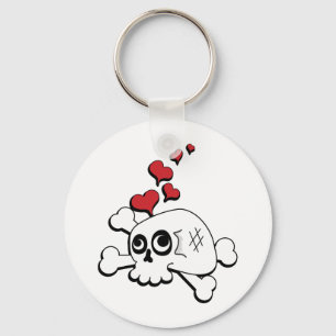 Skull and Hearts Keychain