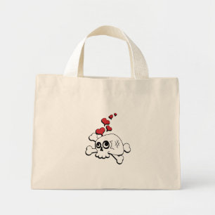Skull and Hearts Mini Tote Bag