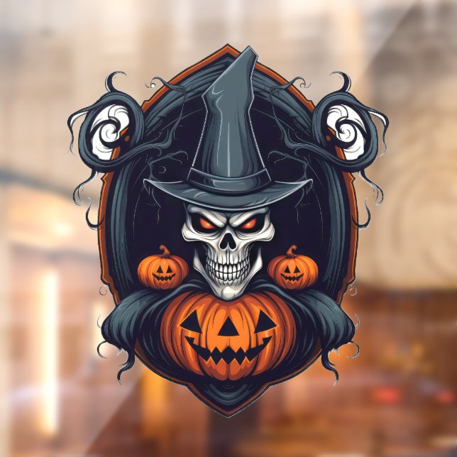 Skull and Jack-O-Lanterns Window Cling (Sheet 2)