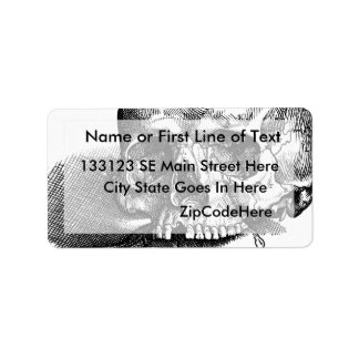 Skull and Jawbones Vintage sketch Label