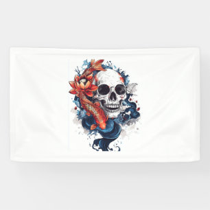 Skull and Koi Serenity Banner