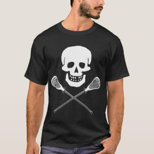Skull and Lacrosse Sticks Dark T-Shirt