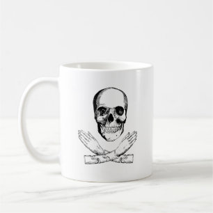 Skull and Mechanical Hands Coffee Mug