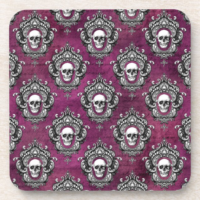 Skull and Purple Gothic Coaster (Front)