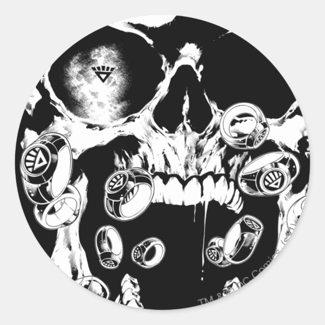 Skull and Rings Classic Round Sticker (Front)