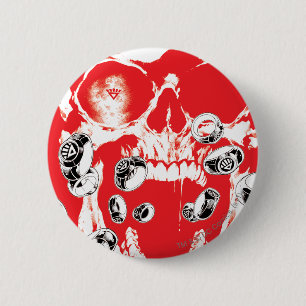 Skull and Rings - Red 2 Inch Round Button