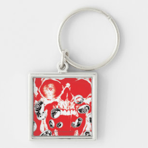 Skull and Rings - Red Keychain
