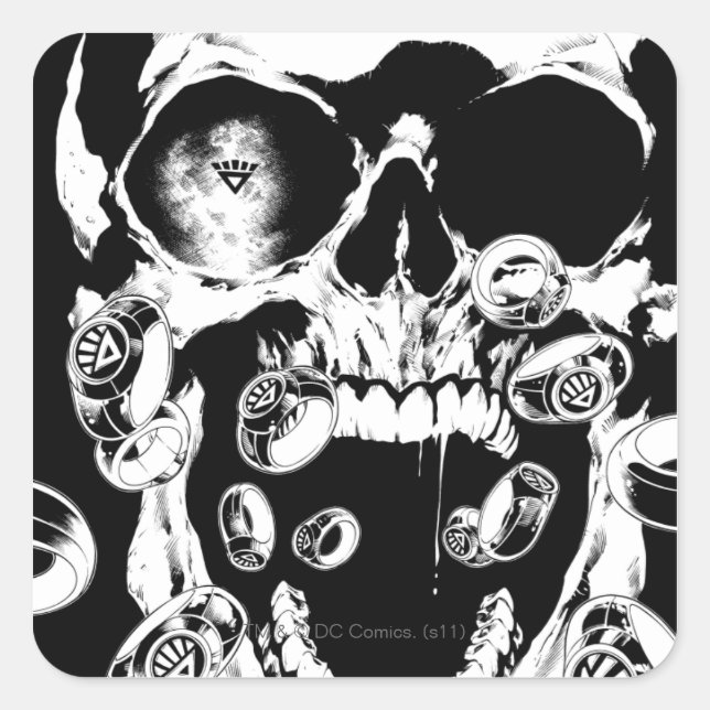 Skull and Rings Square Sticker (Front)