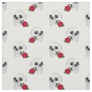 Skull and Rose Fabric