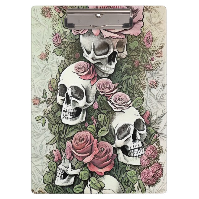 Skull and Roses  Clipboard (Front)