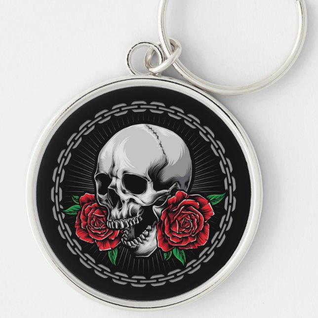 Skull and Roses Keychain (Front)