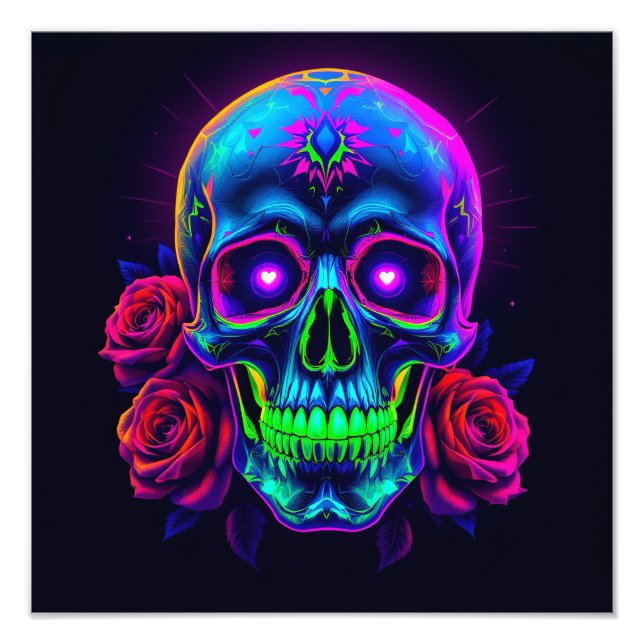 Skull and Roses  Photo Print (Front)