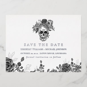 Skull and Roses Save the Date Announcement