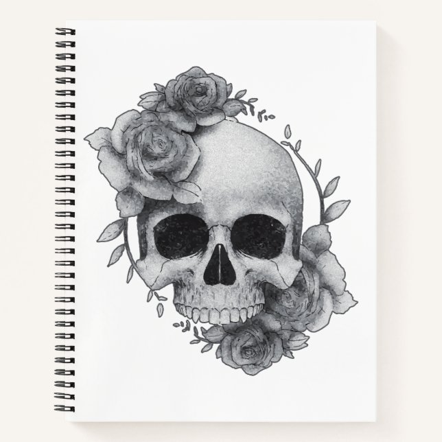 Skull and Roses Sketch Notebook (Front)