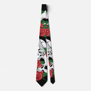 Skull and Roses Tie
