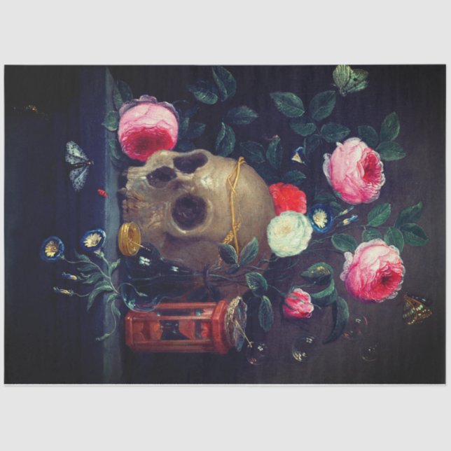 Skull and roses tissue paper (Front)