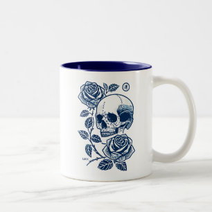 Skull And Roses Two-Tone Coffee Mug