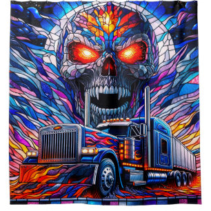 Skull and Semi Truck Art