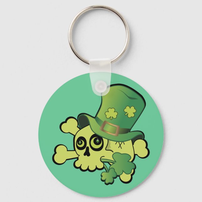 Skull and Shamrocks Keychain (Front)