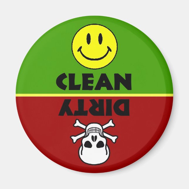 Skull and Similie Clean Dirty Dishwasher Magnet (Front)