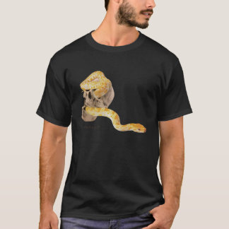 "Skull and Snake Black Biker T-shirt" T-Shirt