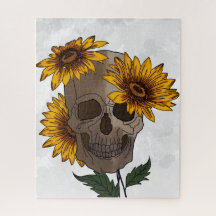 Skull and Sunflowers Puzzle