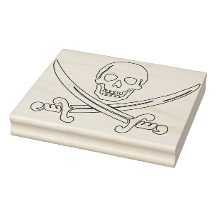 Skull and swords illustration art stamp