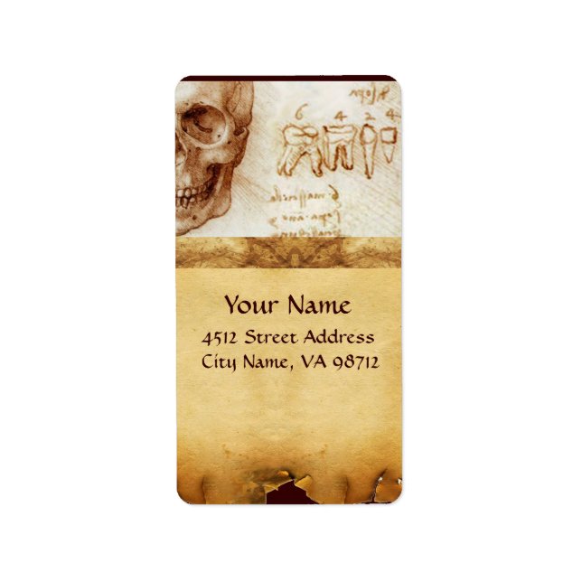 SKULL AND TEETH DENTAL CLINIC ,DENTIST LABEL (Front)