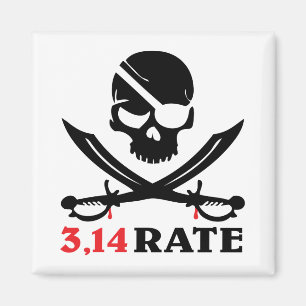 Skull and the pirate sabres magnet