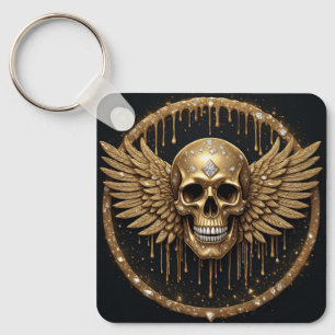 💀 Skull And Wings Gothic Gift For Metal Fans ☠️ Keychain