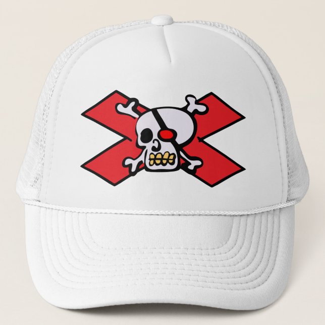Skull and "X" Trucker Hat (Front)