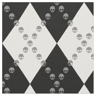 Skull Argyle Pattern Fabric