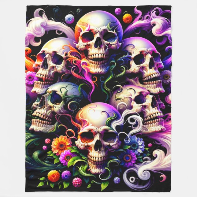 Skull Art Fleece Blanket (Front)