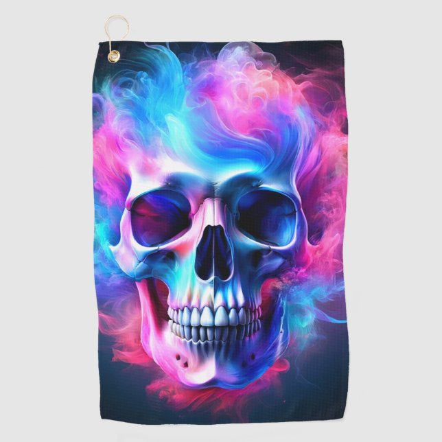 Skull Art Golf Towel (Front)
