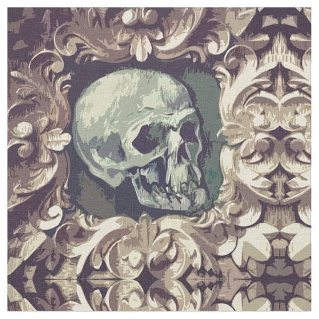 Skull Artwork Illustration Fabric (Close Up)