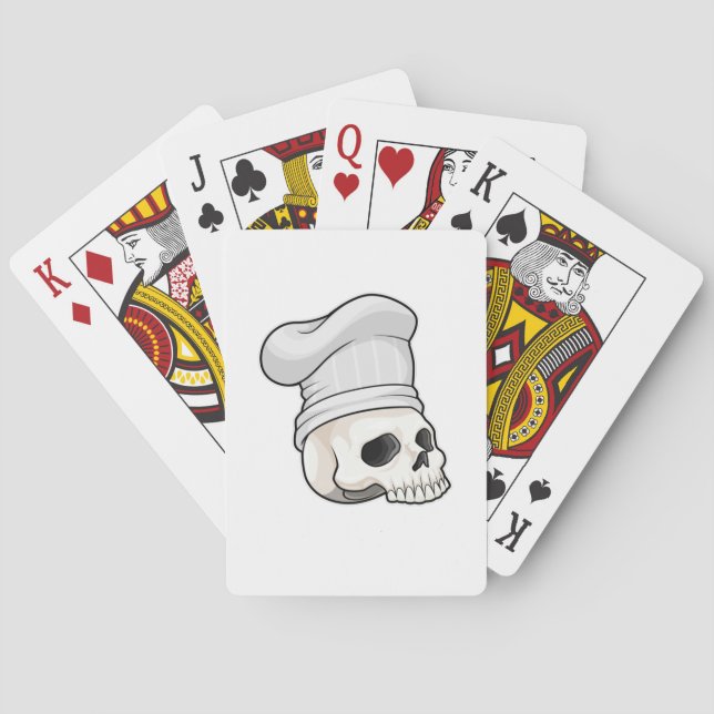 Skull as Cook with Chef hat Playing Cards (Back)