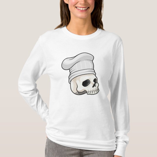 Skull as Cook with Chef hat T-Shirt (Front)