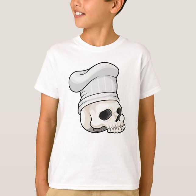 Skull as Cook with Chef hat T-Shirt (Front)