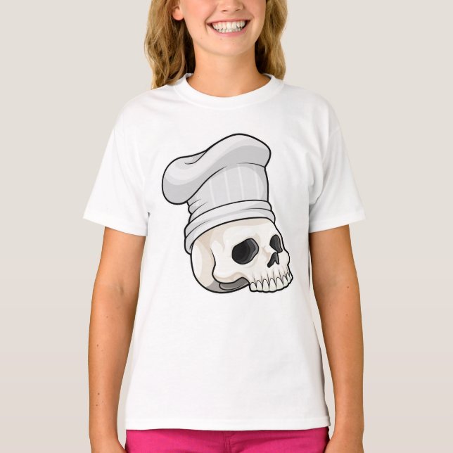 Skull as Cook with Chef hat T-Shirt (Front)