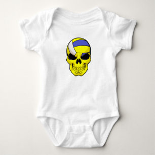 Skull as Volleyball player with Volleyball Baby Bodysuit