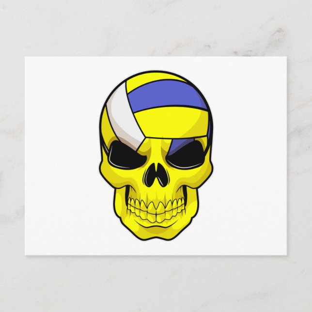 Skull as Volleyball player with Volleyball Postcard (Front)