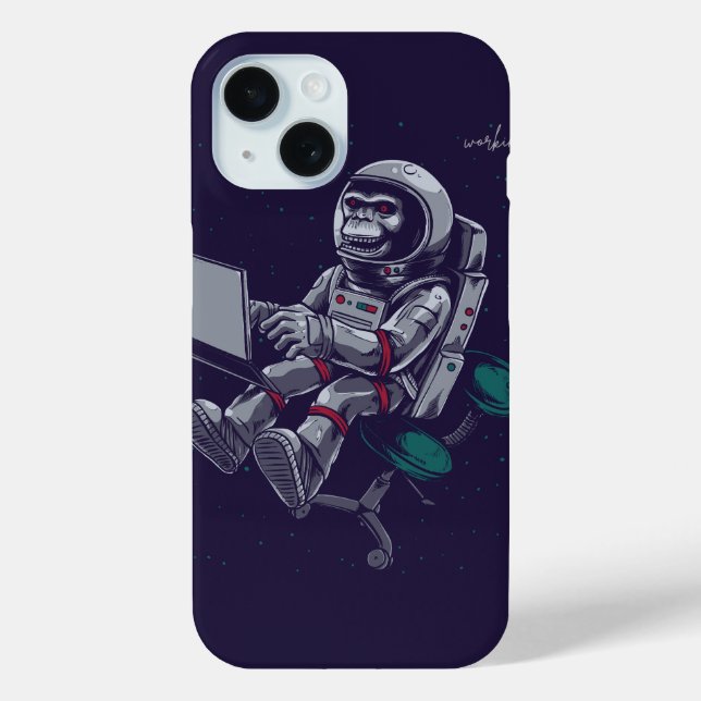 Skull Astronaut at Work – Space Gamer Case-Mate iPhone Case (Back)