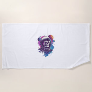 Skull Astronaut Explorer Beach Towel