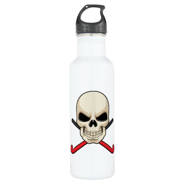 Skull at Hockey with Hockey bat 710 Ml Water Bottle (Front)
